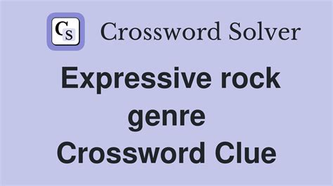 crossword clue rock genre